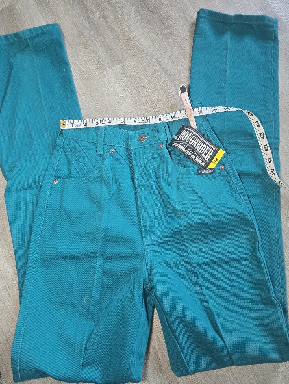 VTG Roughrider Teal High Waisted Western Pants Sz 1/2